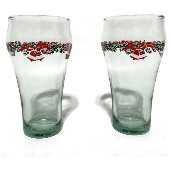 Vintage Coca-Cola Glasses With Christmas Holiday Theme Set of 2 - Picture 6 of 7